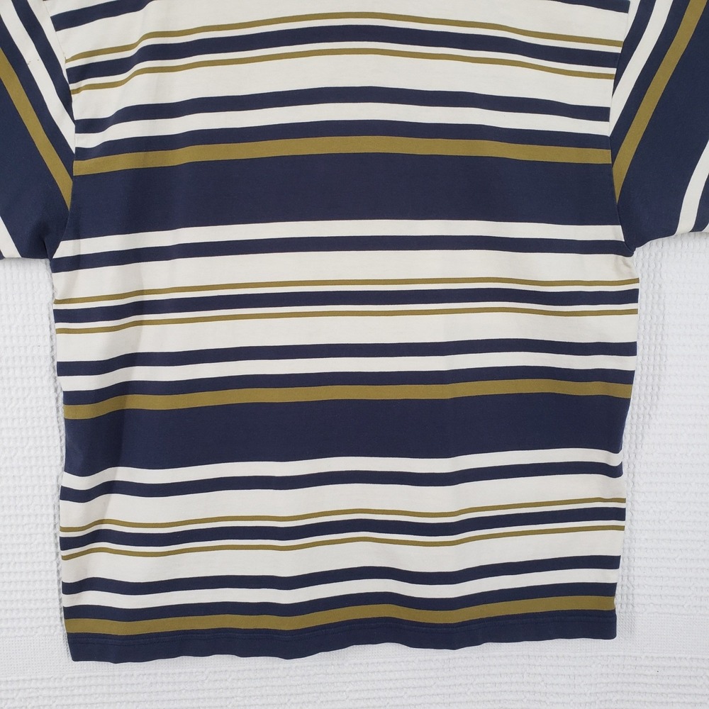 Vintage Structure Polo Shirt Mens Large Green Blue Striped Quarter Zip 90s - Picture 16 of 17